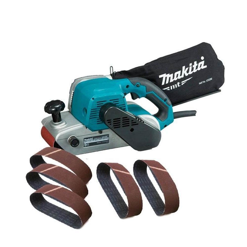 Lixadeira Cinta Makita Mt M9400B 940W 220V + Kit Cinta Lixa