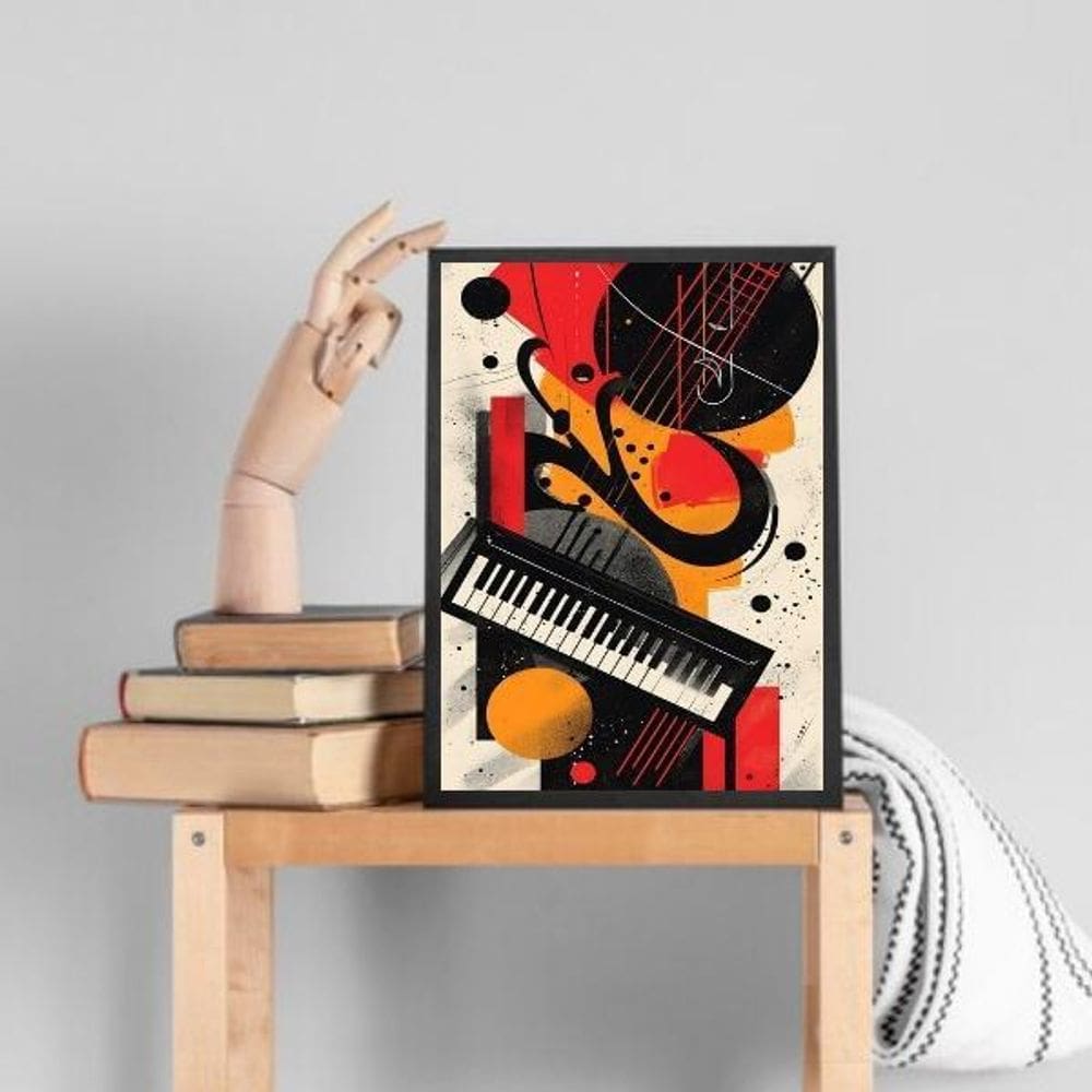 Quadro Decorativo Teclado - Música 45X34Cm