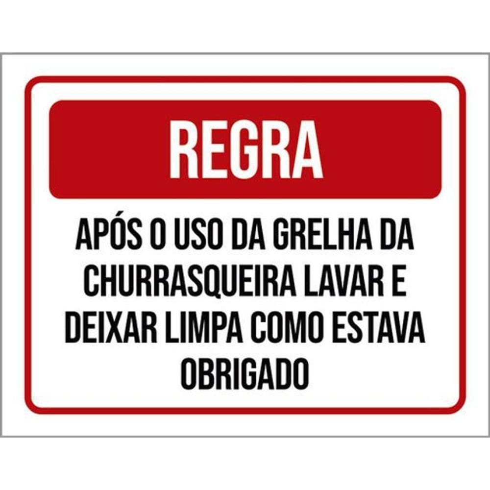 Kit 5 Placas Regra Após Uso Grelha Churrasqueira Lavar 36X46