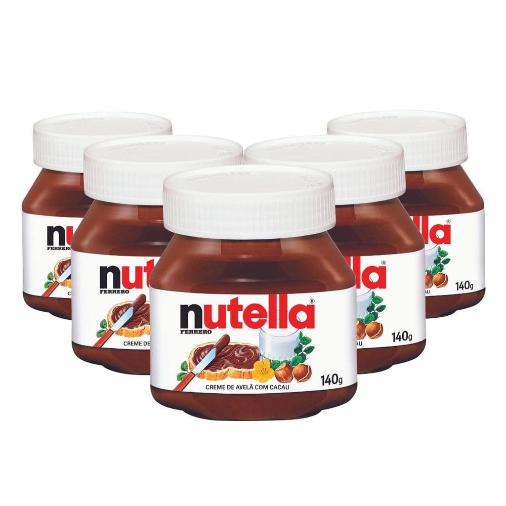 Creme De Avelã, 5 Potes De 140G Nutella