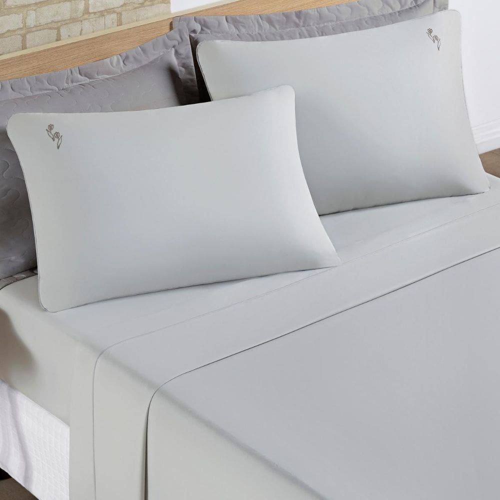 Conjunto Lencol Casal King Size Casa Blanca 100%Algodao
