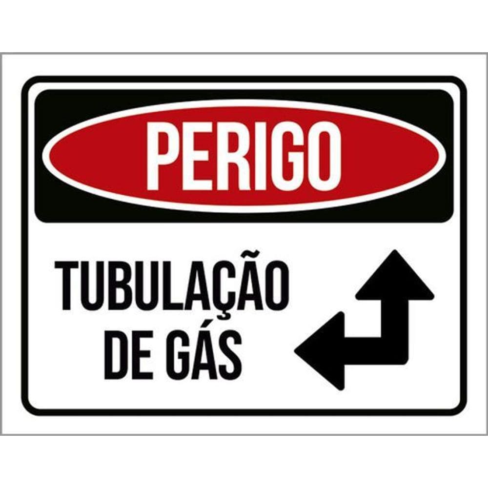 Kit 10 Placas Perigo Tubulação De Gás Setas 36X46