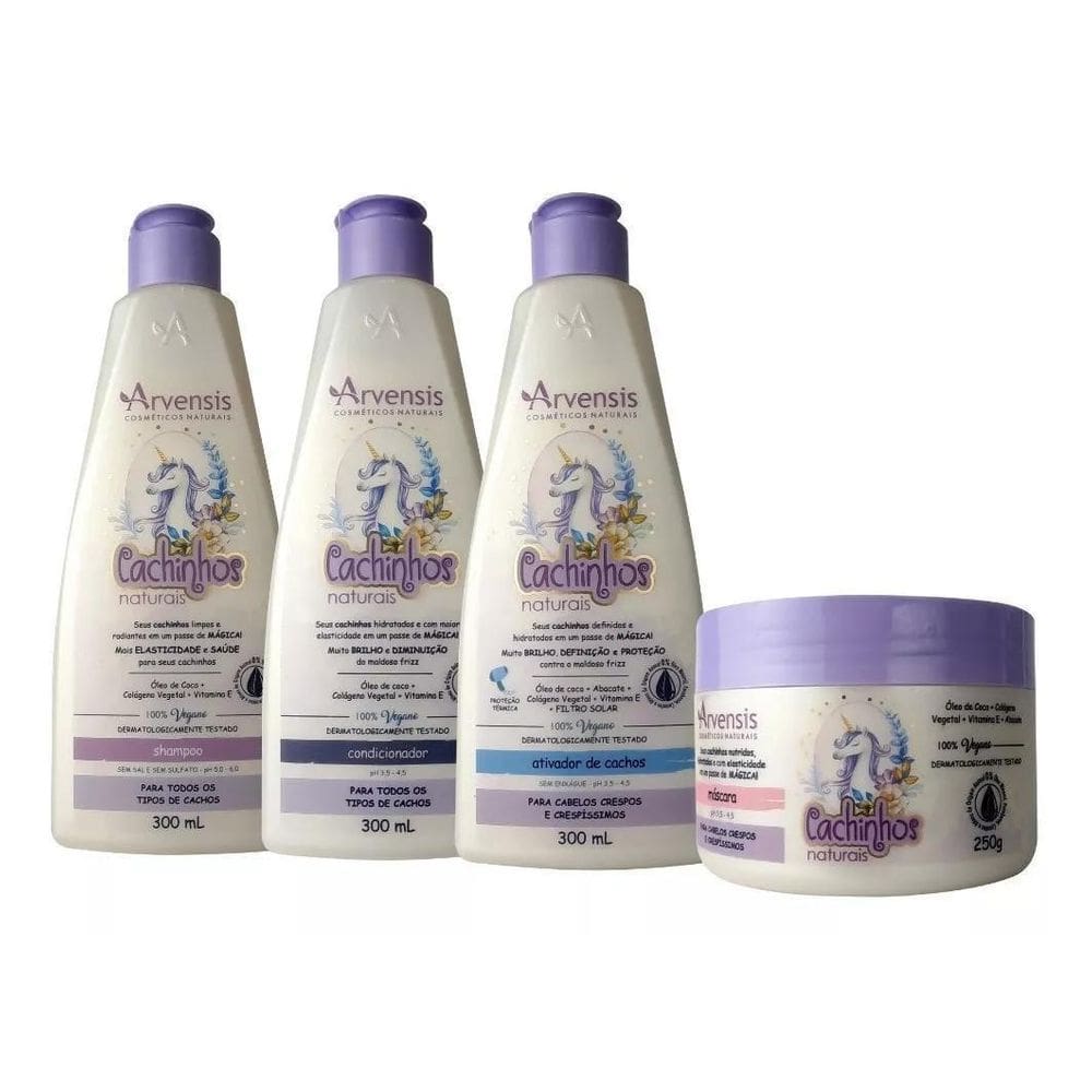 Kit Infantil Cachinhos Arvensis Crespos Crespissimos4 Itens