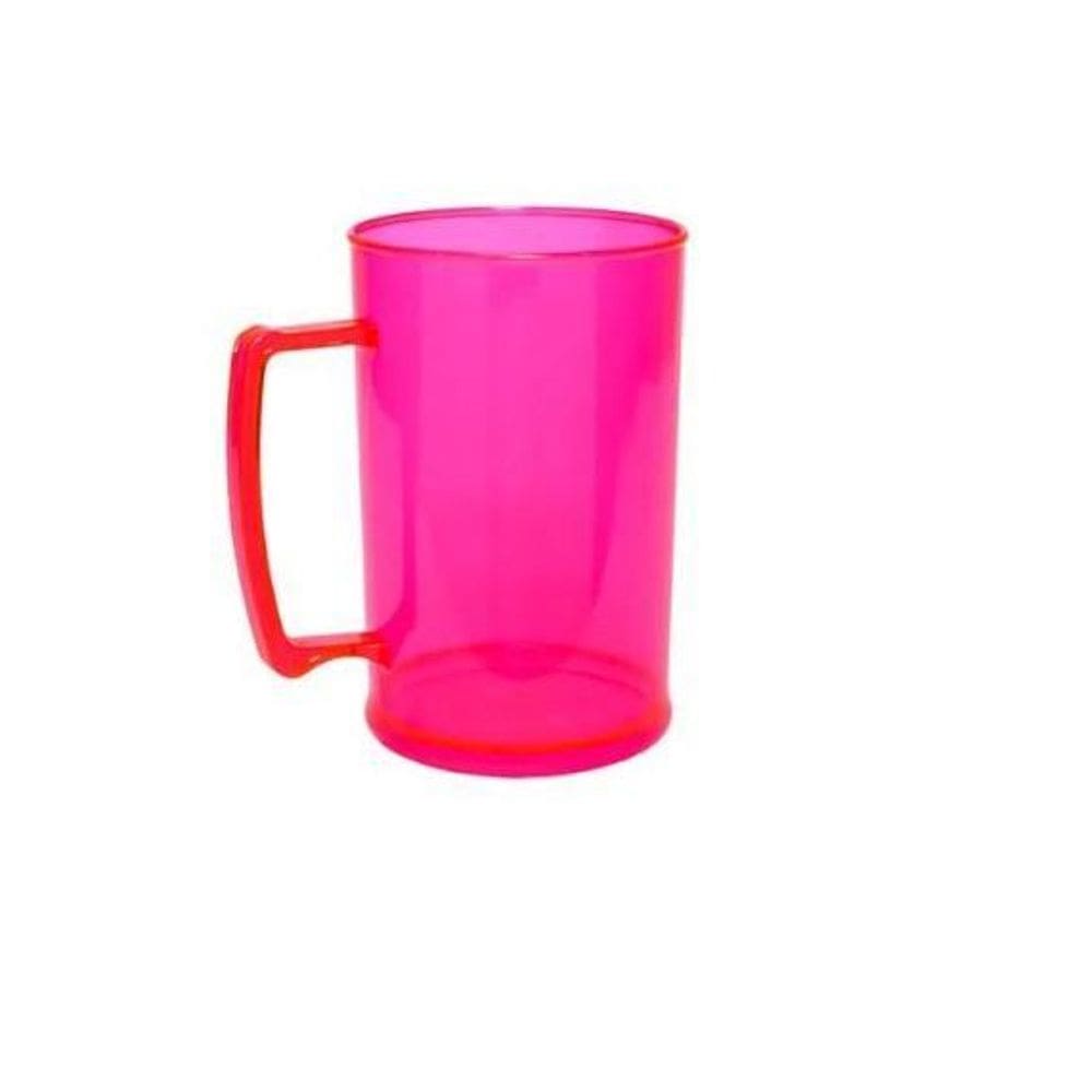 Kit 10 Canecas De Acrílico Rosa 300Ml Sem Personalização