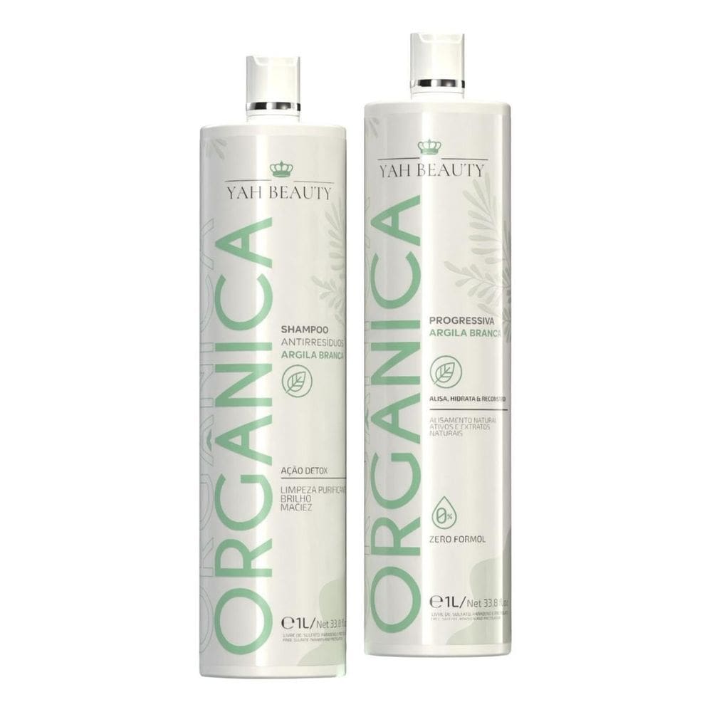 Kit Progressiva Yah Bealty Escova Argila Branca Oleo Coco 2L