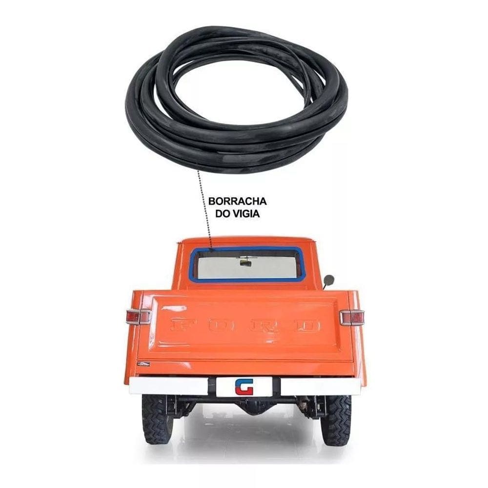 Borracha Vidro Traseiro Vigia Ford F75 Pickup Willys C/Macar