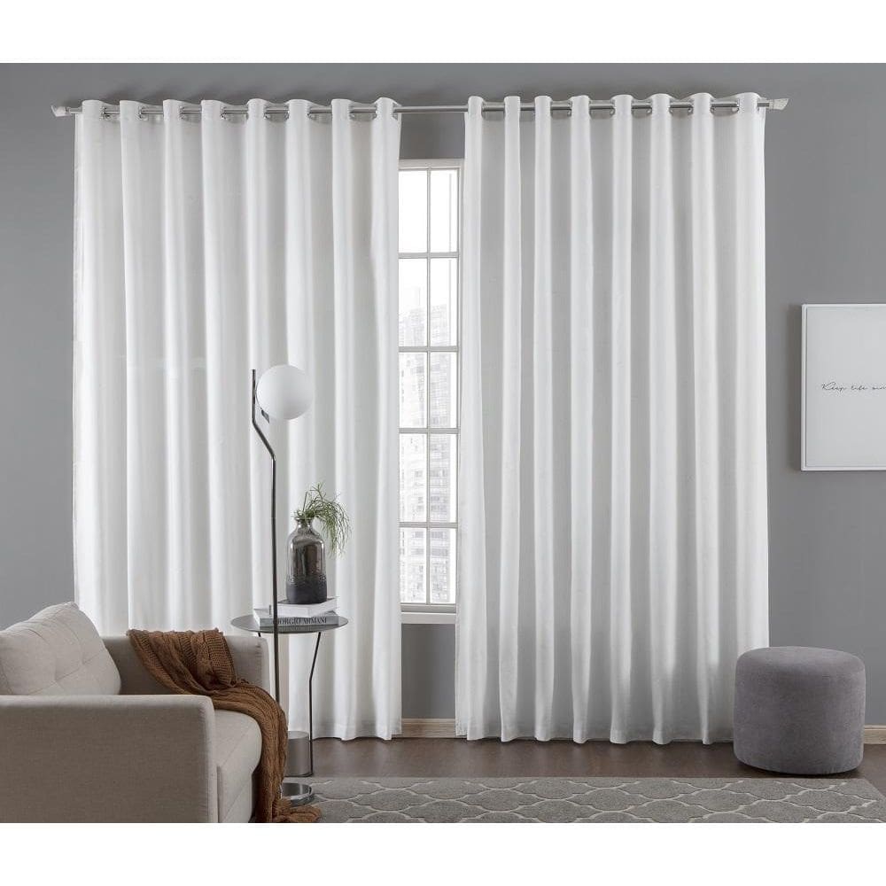 Cortina Para Sala Quarto Madras 2,00X1,70 Ilhos Cinza Escuro