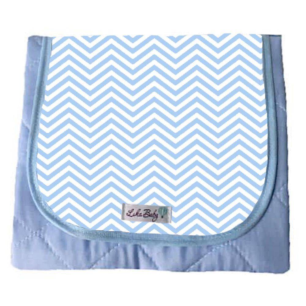 Trocador Portátil De Bolsa Baby Dobrável -Chevron Azul