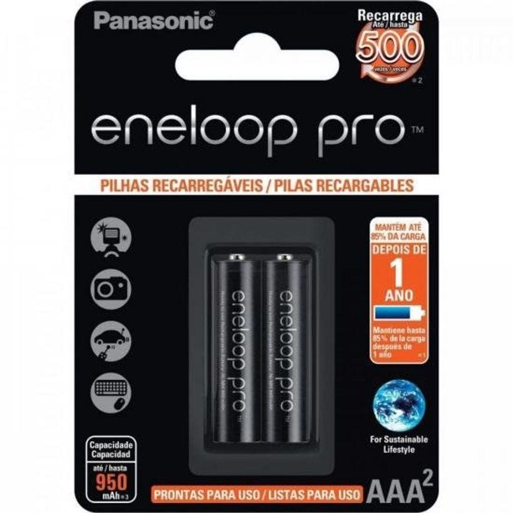 Pilha Recarregável 1,2v Aaa 950mah Eneloop Pro (c-2 Pilhas) Panasonic - Car - 2