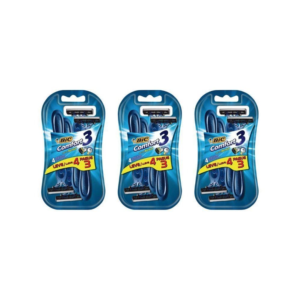 Aparelho De Barbear Bic Comfort 3 L4 P3 Pele Normal-Kit 3Un
