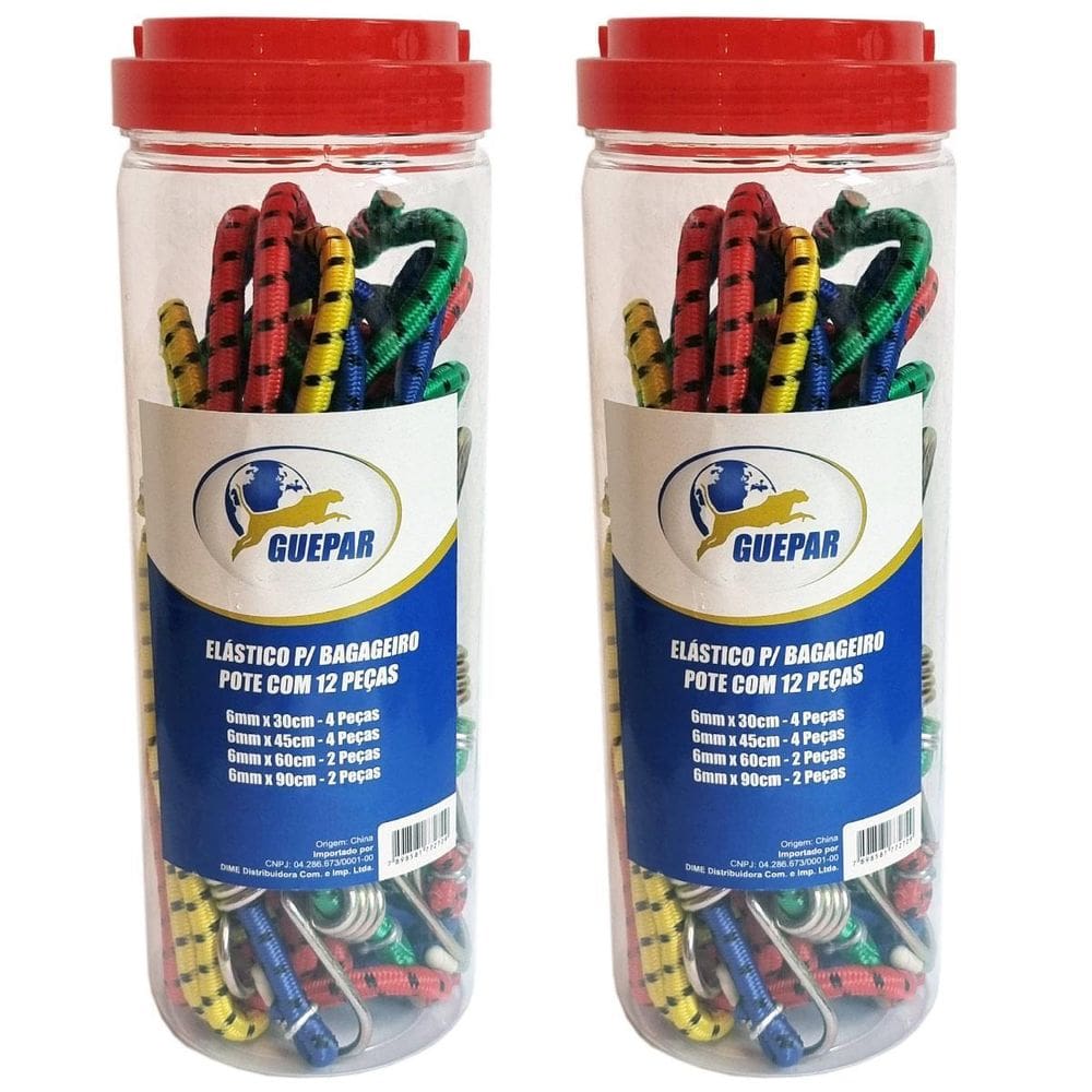 Kit 24 Elásticos Para Bagageiro Carga Moto Bike Gancho Metal