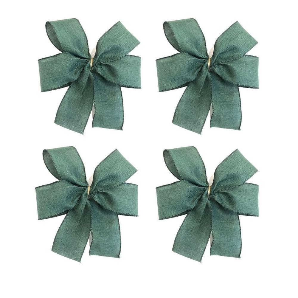 Laço Verde Liso Árvore Natal Luxo Decoração Guirlanda 24Un