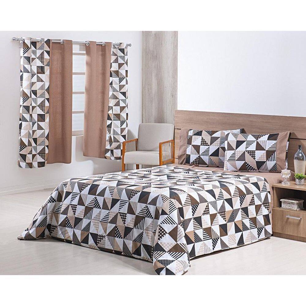 Jogo Lençol 4 Peças Cama Viúva 2,03Mx1,20Mx35Cm 100% Algodão