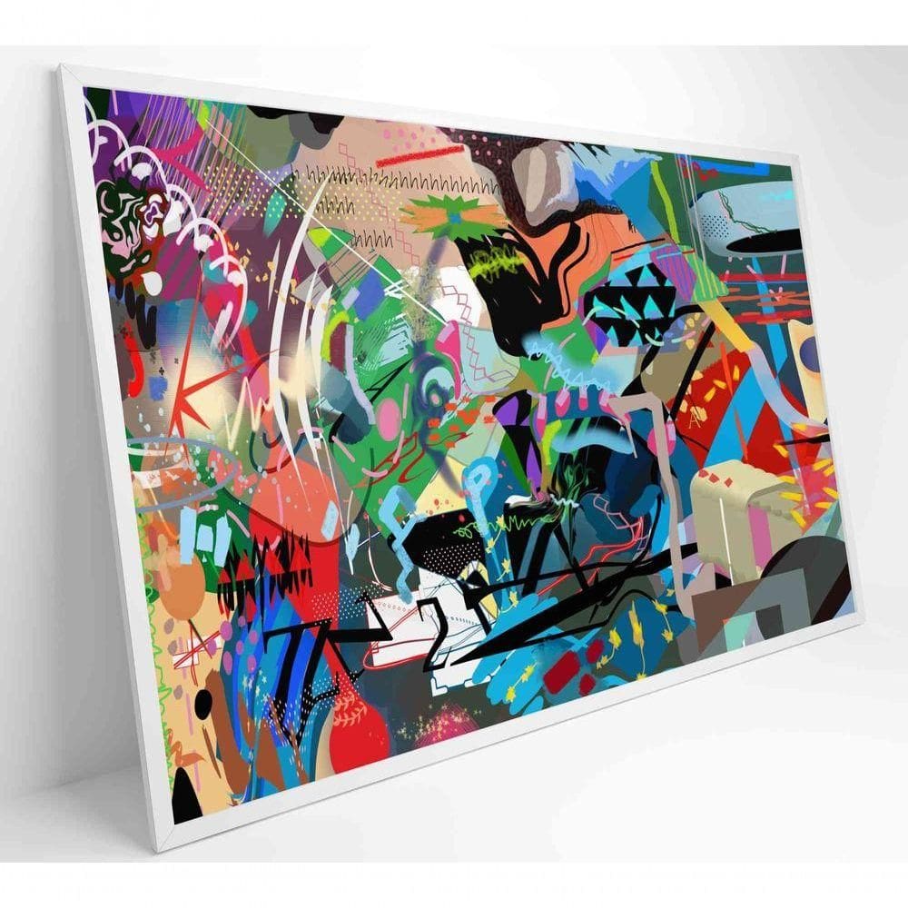Quadro Pintura De Rua Multicolorida Aleatória Medidas 60x40 Cm Impressão Adesivo Fotográfico