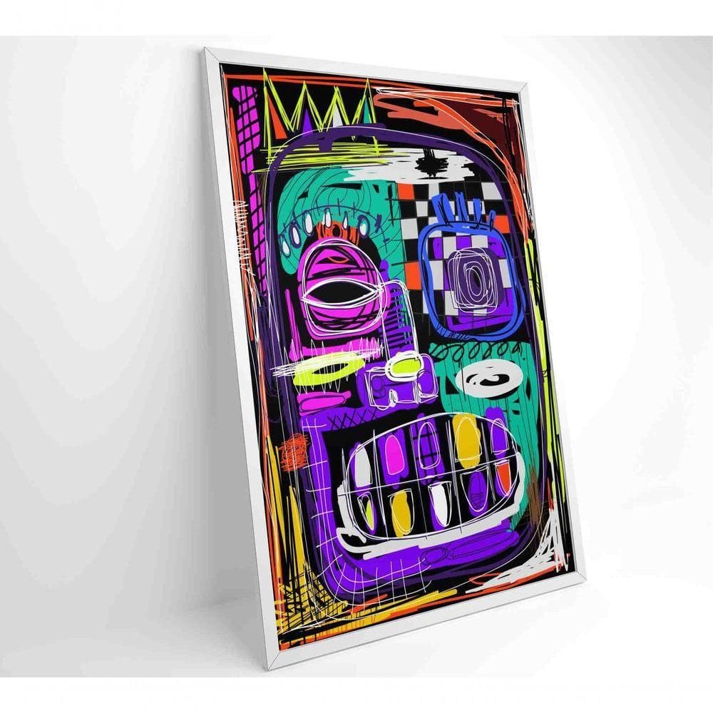 Quadro Ilustração De Rosto Abstrato Medidas 40x60 Cm Impressão Adesivo Fotográfico