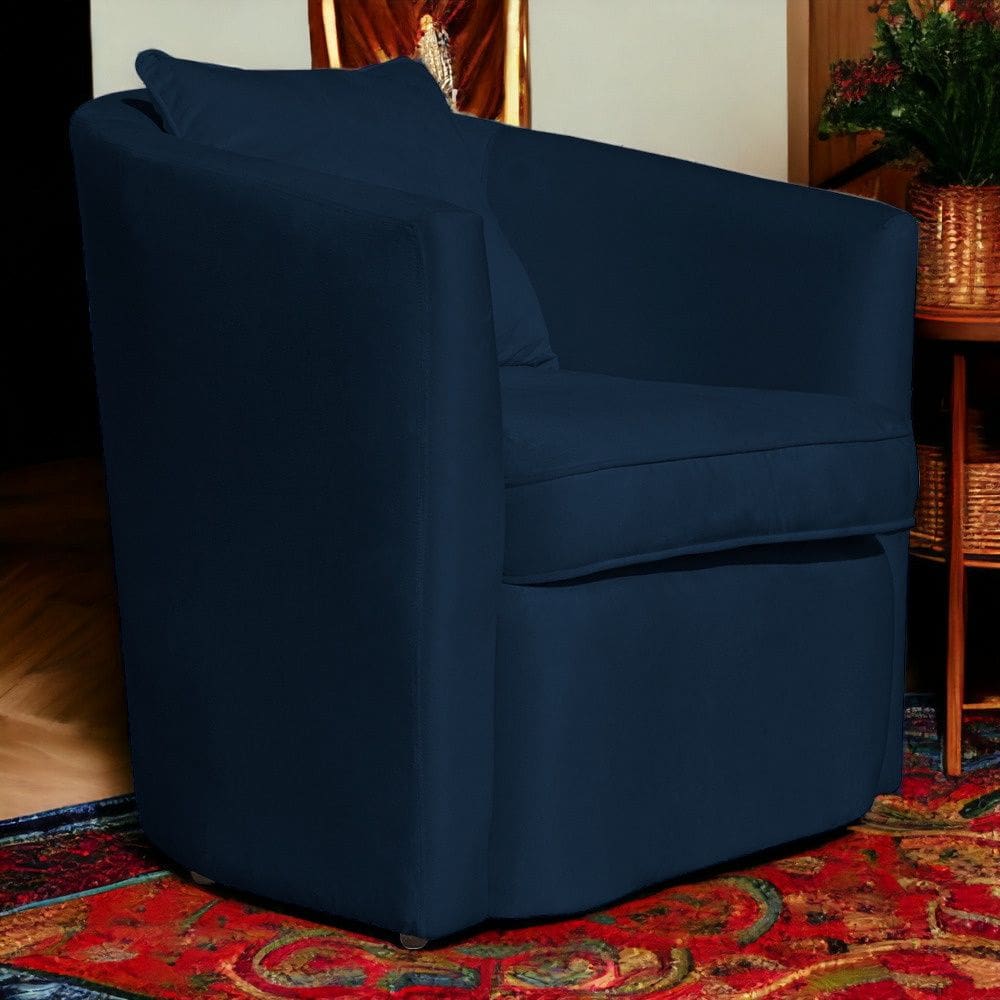 Poltrona Decorativa Alana Veludo Azul Marinho - Londrilar