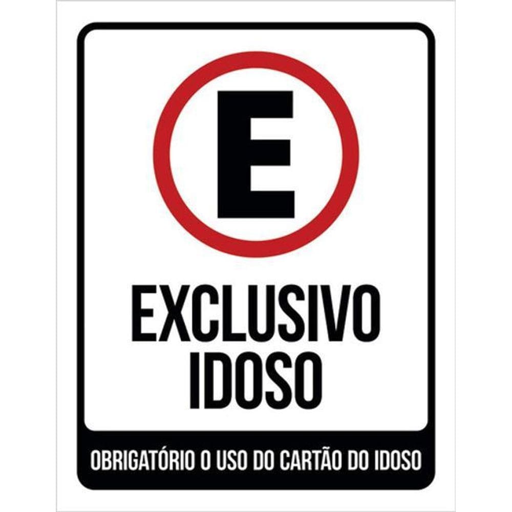 Kit 10 Placas Estacionamento Exclusivo Idoso 36X46