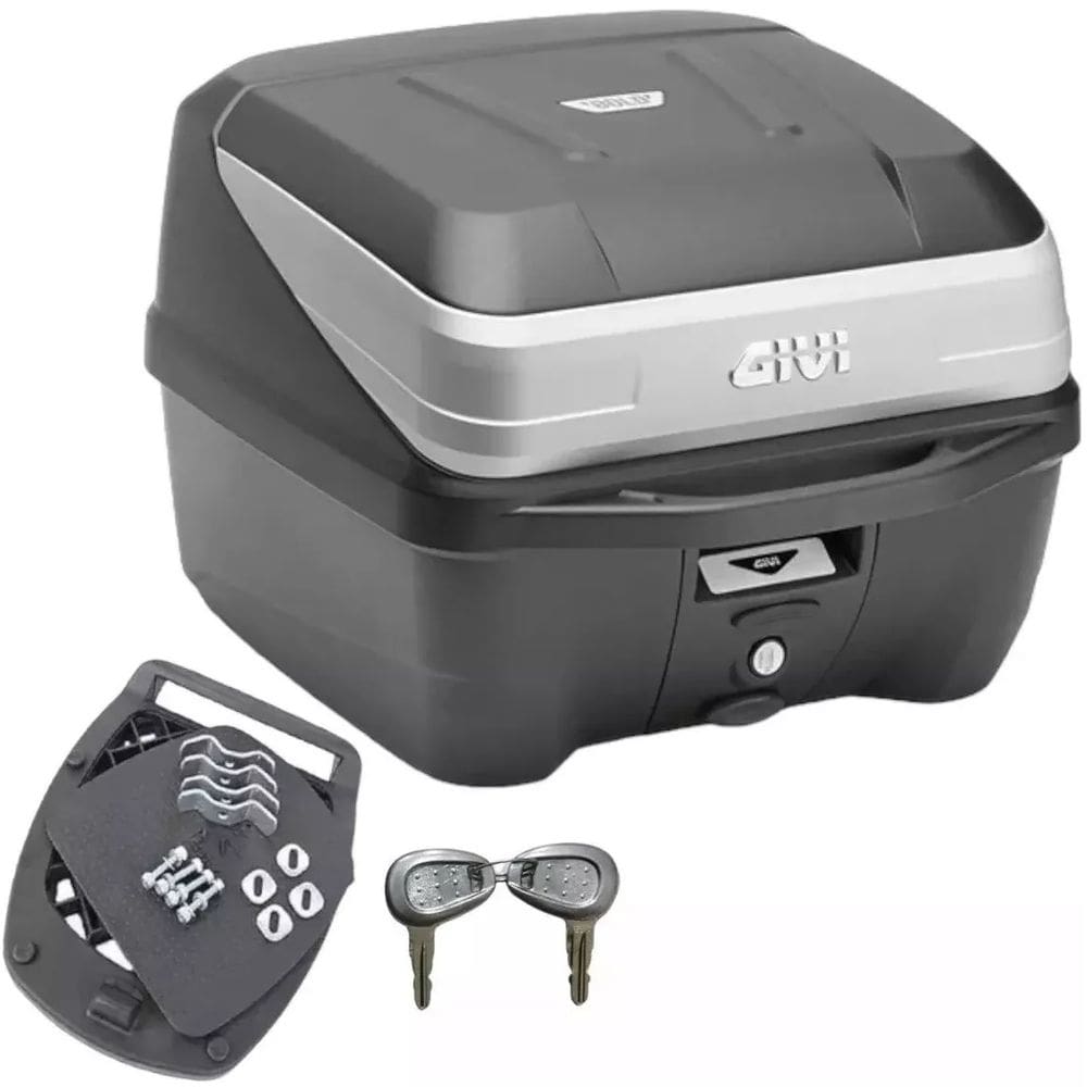Baú Bauleto para Moto Traseiro Givi Monolock com 2 Chaves T33nbr 33l Traffic 3 Preto