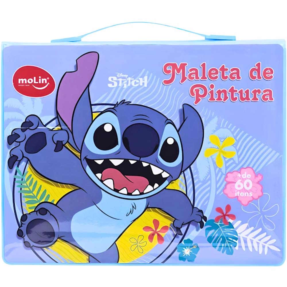 Maleta Para Pintura 64 Itens Stitch Plastica Molin