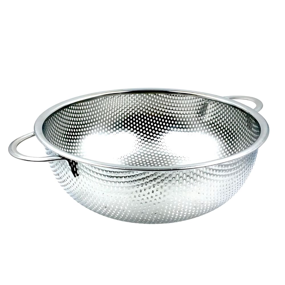 Escorredor de Alimentos Inox Multiuso Médio 22cm Redondo com Alça Pegador