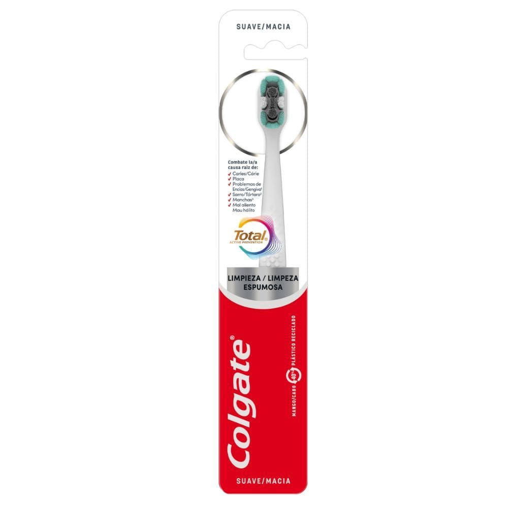 Escova Dental Colgate Total Suave Macia Limpeza Espumosa