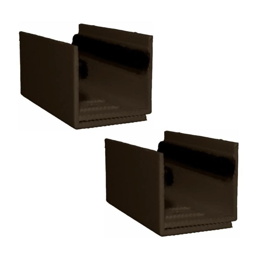 02 Guia U - Externo Ajustável Para Porta De Correr - Marrom