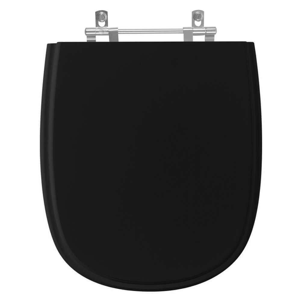 Tampa de Privada em MDF Donna Preto para louça Santamarina