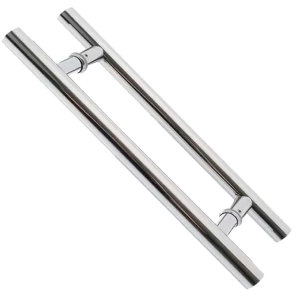 Puxador Para Porta 40cm Redondo Aço Inox 304 Prata Brinovar
