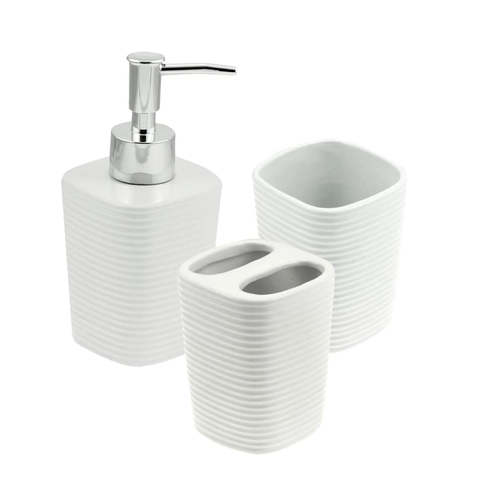 Conjunto 3 Peças Para Banheiro de Cerâmica Branco - Rojemac