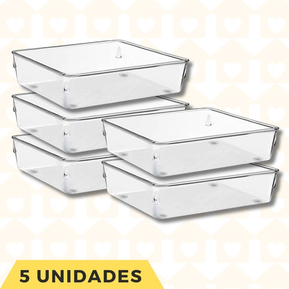 5 Peça Organizador Multiuso Porta Utensilios Quadrado Grande