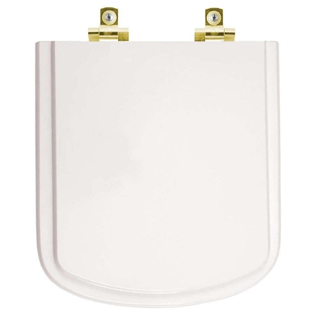 Assento Sanitário com Amortecedor Lirio Branco para vaso Fiori com Ferragem Dourada