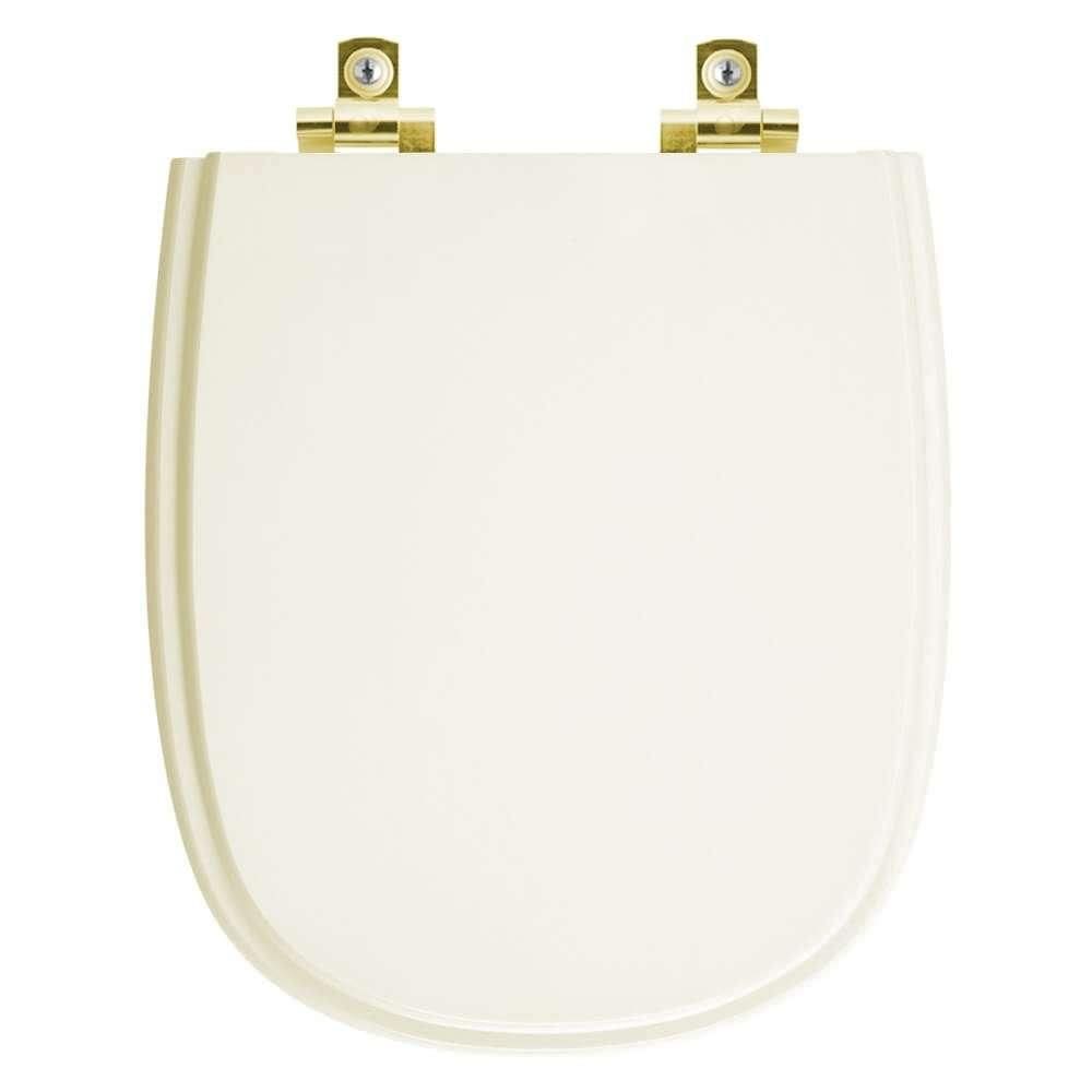 Assento Sanitário Soft Close Sabatini Palha para vaso Icasa com Ferragem Dourada