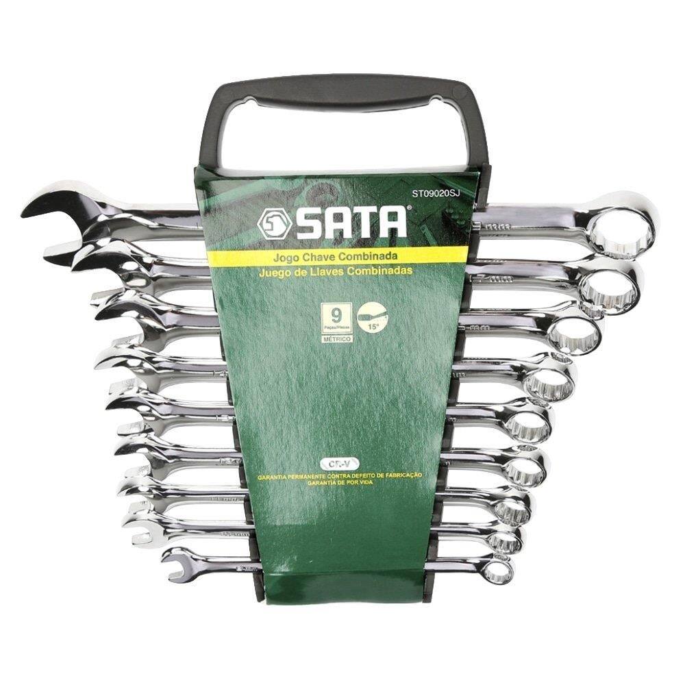 Jogo Chave Combinada Sata 8 a 19mm 9 Peças Cromo Vanádio