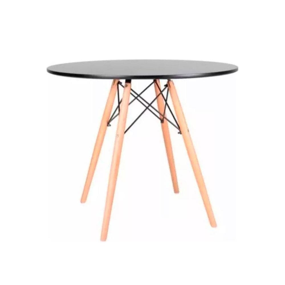 Mesa Charles Eames Eiffel 90Cm Redonda Madeira Sala Jantar