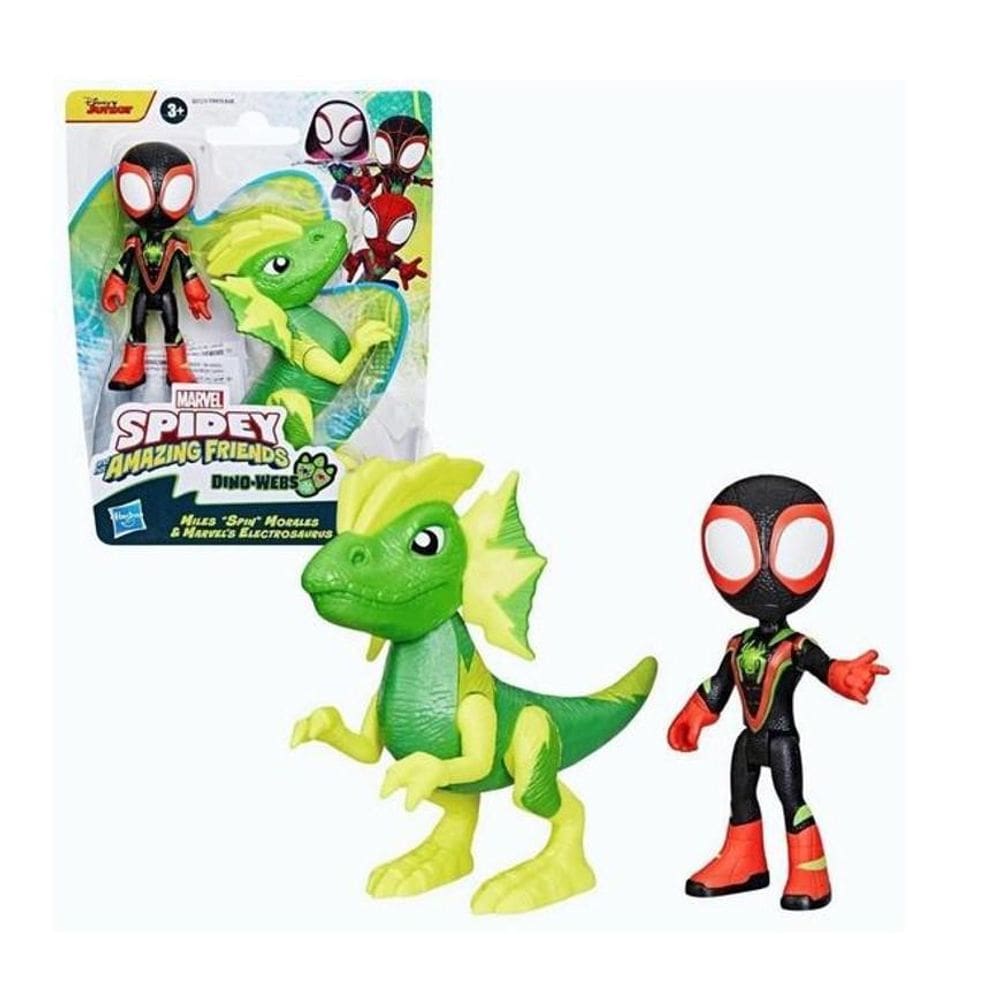 Boneco Spidey Miles Morales E Electrosaurus - Hasbro