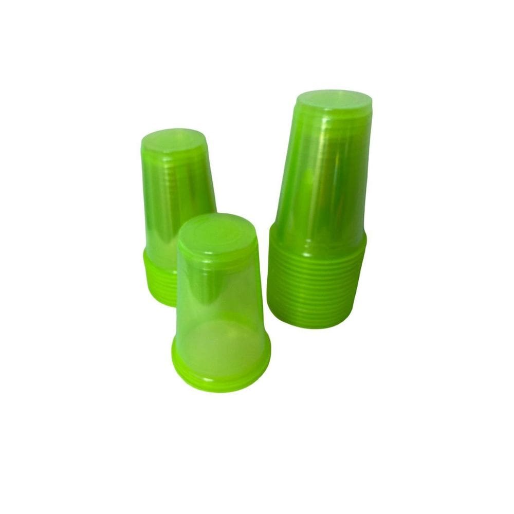 Copo Biodegradável Acrílico Verde Neon300Ml - Kit 500Un