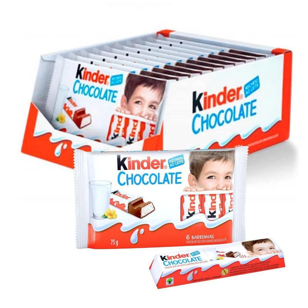 Ferrero Kinder Chocolate - Pacote com 60 Barrinhas