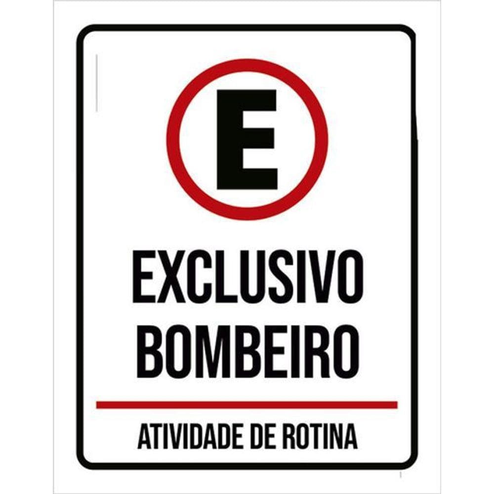 Kit 3 Placas Estacionamento Exclusivo Bombeiro 36X46