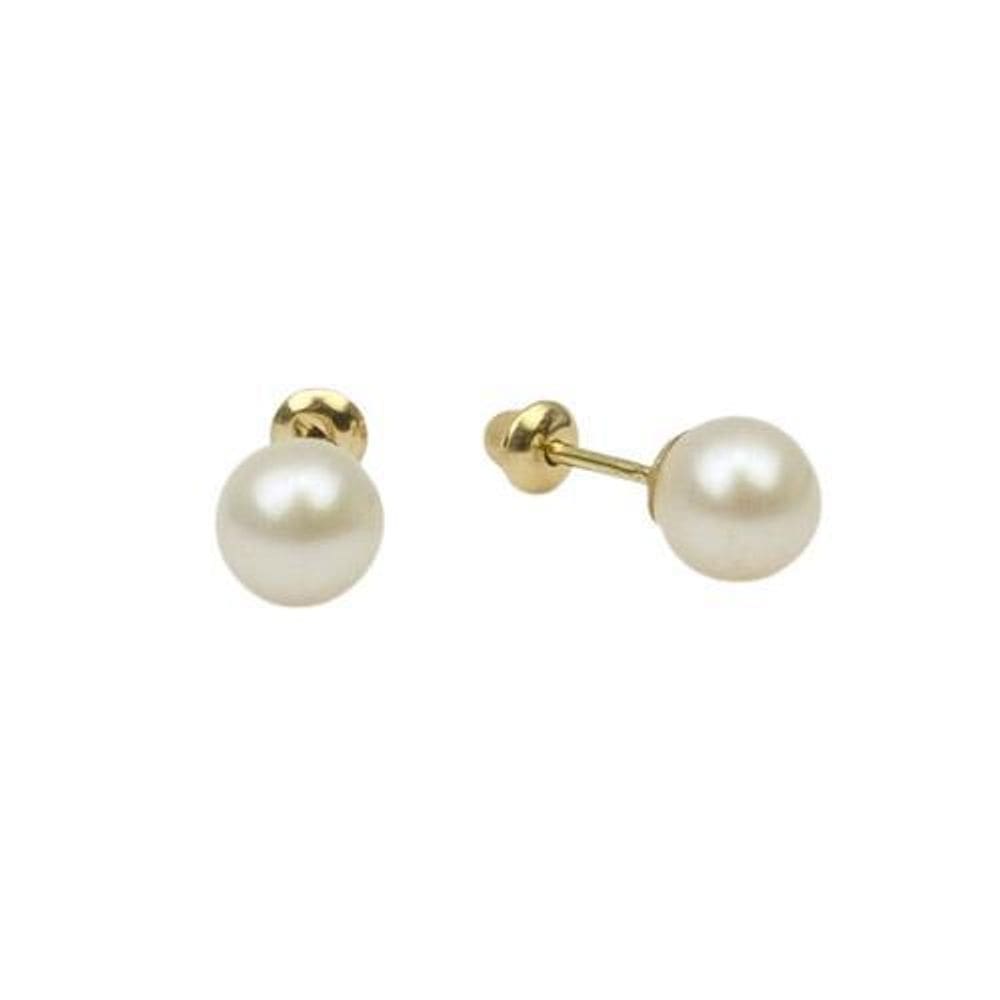 Brinco Pérola 5Mm Ouro 18K