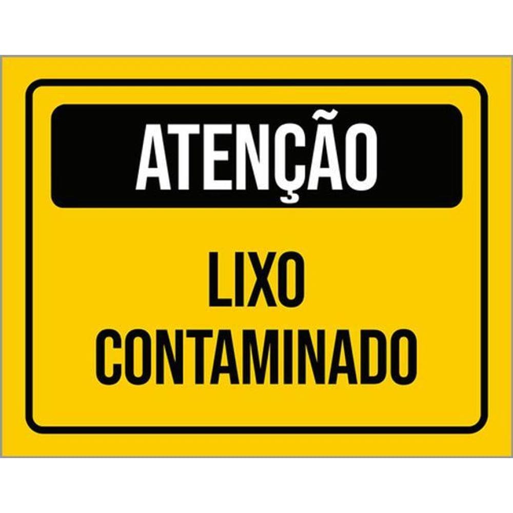Kit 3 Placas De Atenção Lixo Contaminado 36X46