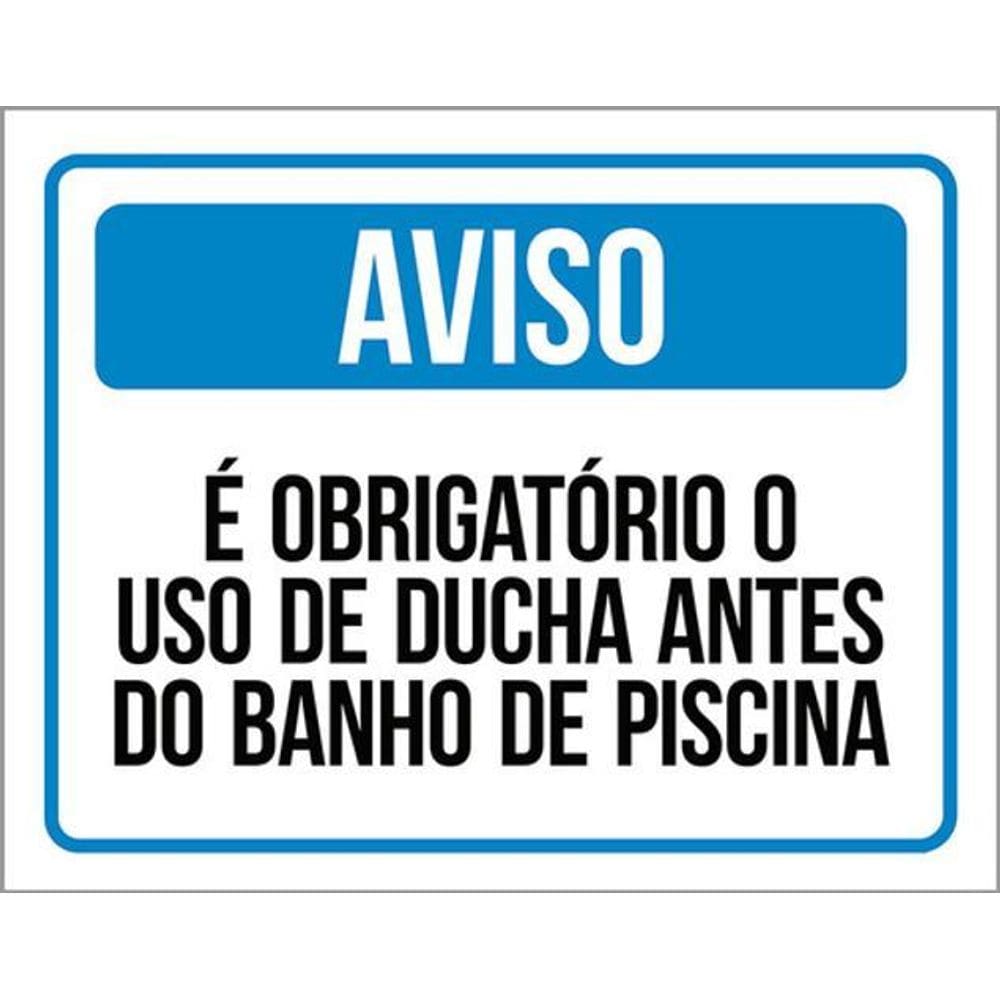 Kit 3 Placas Obrigat;Orio Uso Ducha Banho Piscina 36X46