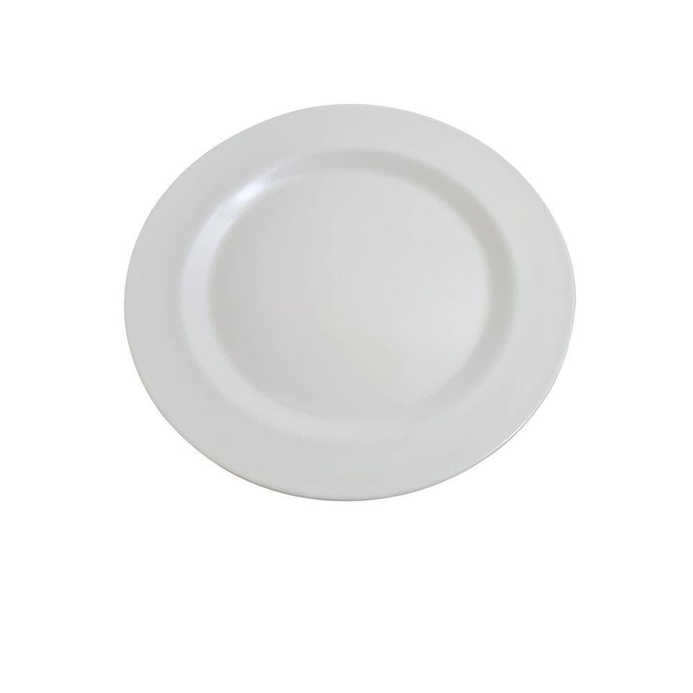 Prato Redondo De Melanina Branco Linha Festa 22Cm- Kit 10Un