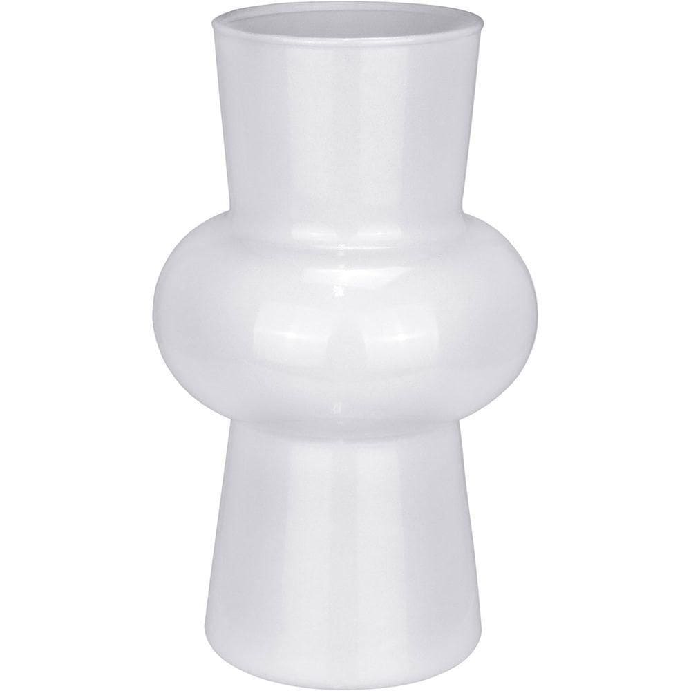 Vaso Decorativo Enfeite Casa Eclipse Home&co Leitoso Vidro 20x12x12cm Branco