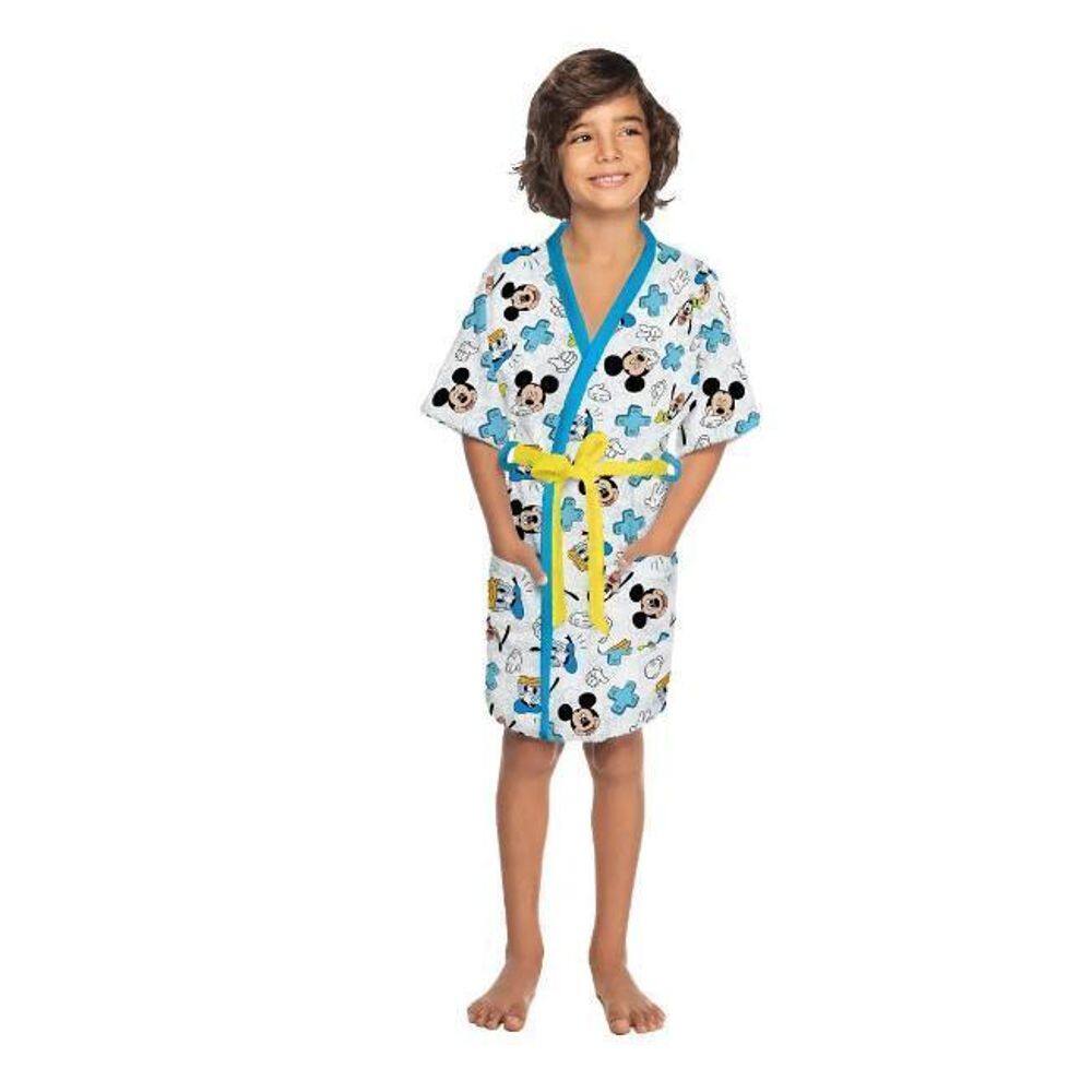 Roupão Felpudo Infantil Lepper Quimono Estampado Mickey Pp
