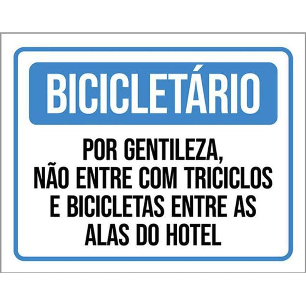 Kit 3 Placa Bicicletário Entre Triciclos Bicicletas 36X46