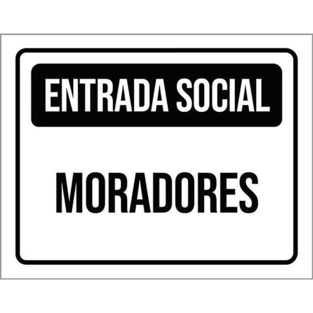 Kit 3 Placas Entrada Social Moradores 36X46