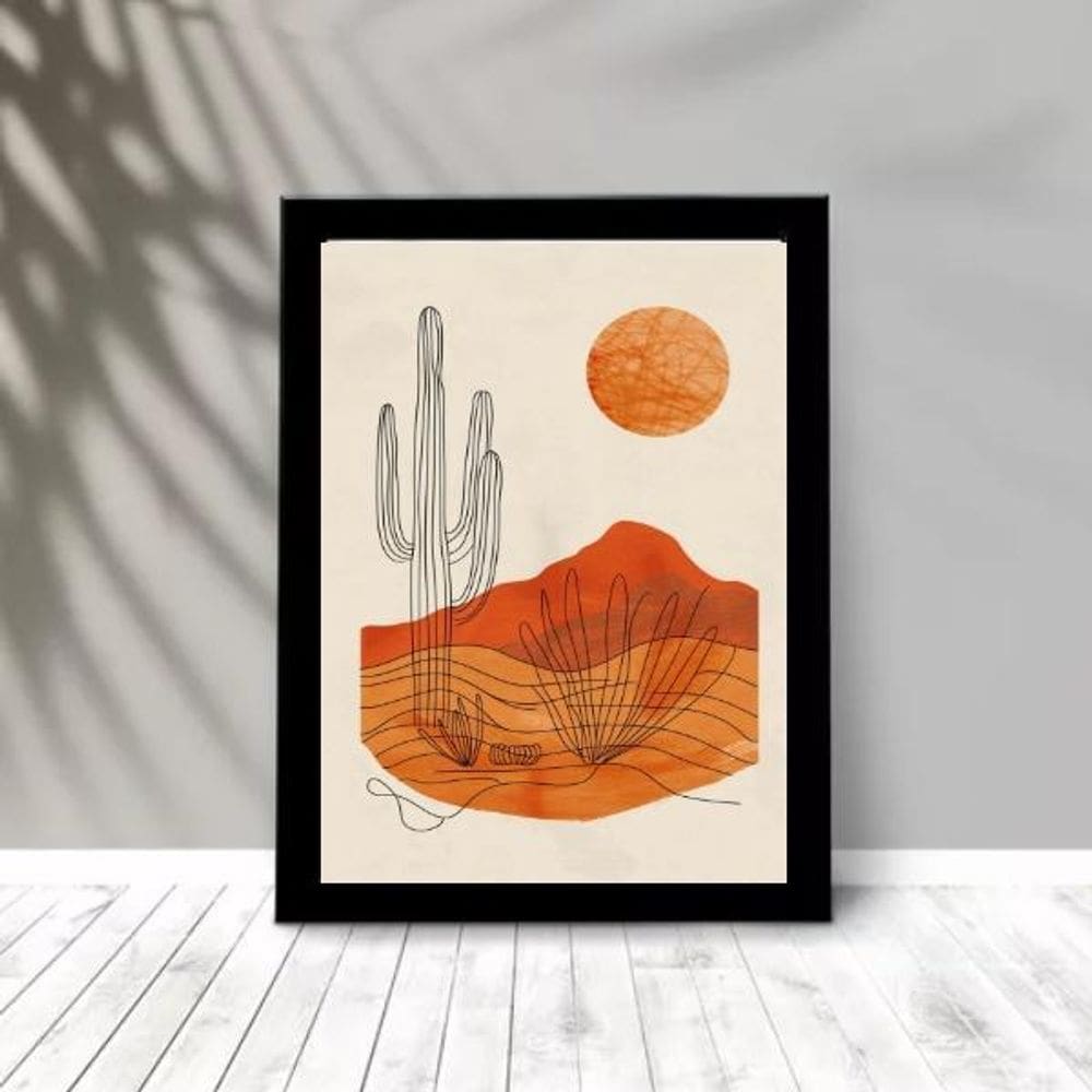 Quadro Moderno Abstrato Deserto 45X34Cm