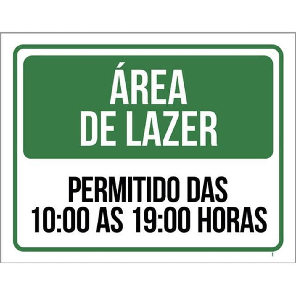 Kit 3 Placas Área De Lazer Horário Permitido 36X46