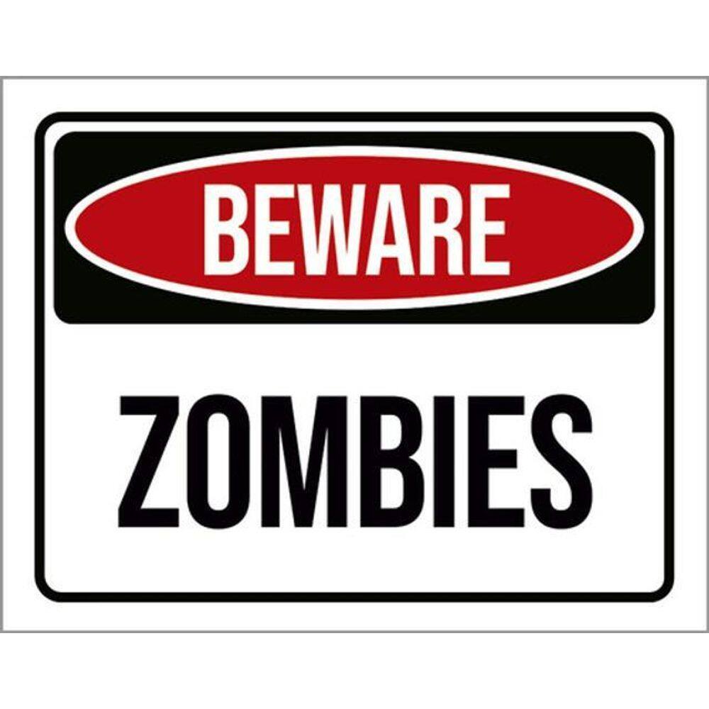 Kit 3 Placas Beware Zombies 36X46