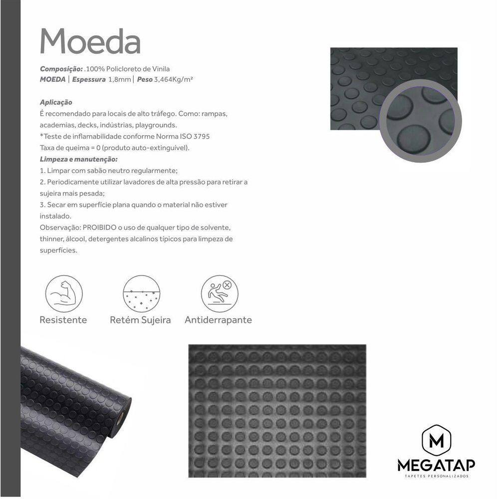 Piso Moeda 100X60 Emborrachado Pastilhado Laminado Academia